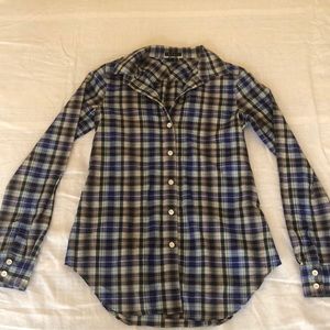 THEORY plaid button down shirt